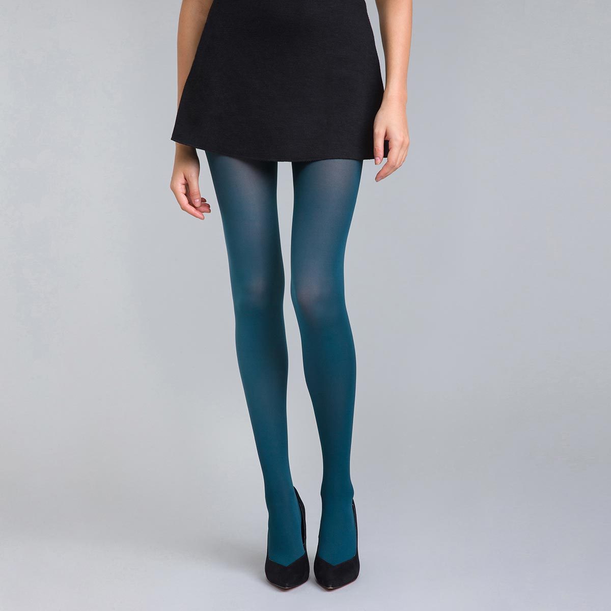 Style 50 opaque velour tights in chocolate